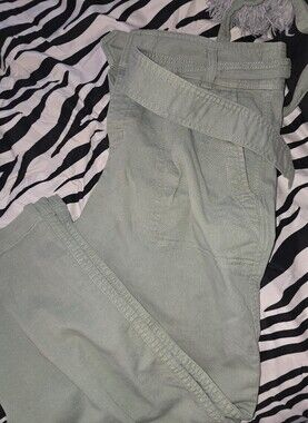 Loft Casual Utility Ankle Pants in Sage Green